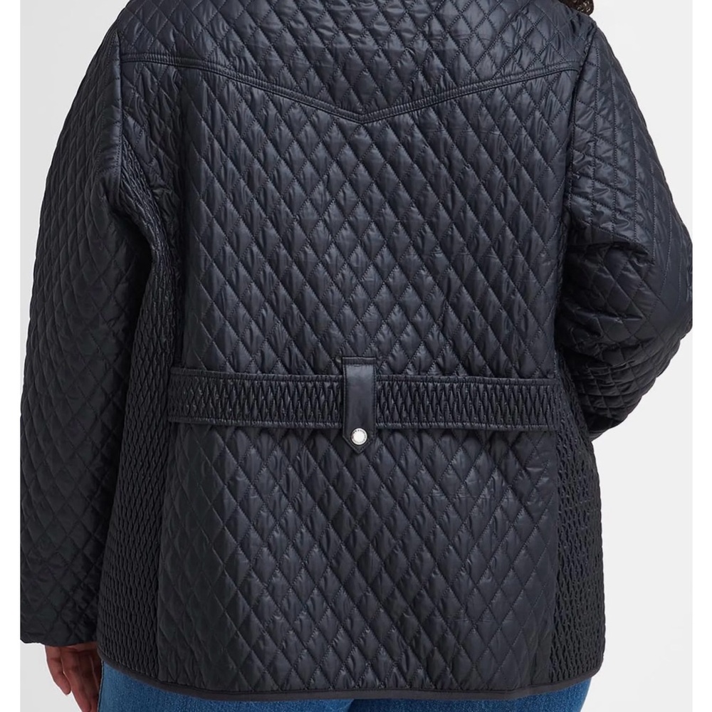 Barbour Diamond-Quilted Belt-Back Jacket - Black